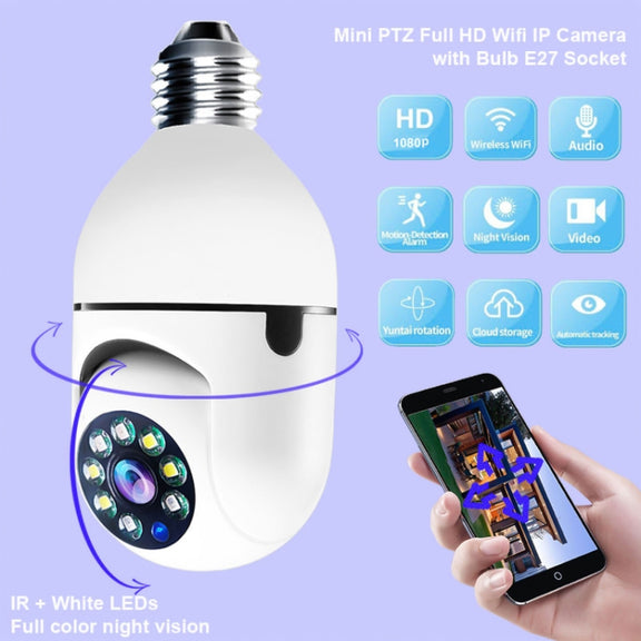 GA-C11 1080P 2MP 5G Dual Frequency Two-way Voice Intercom Bulb Camera (White)