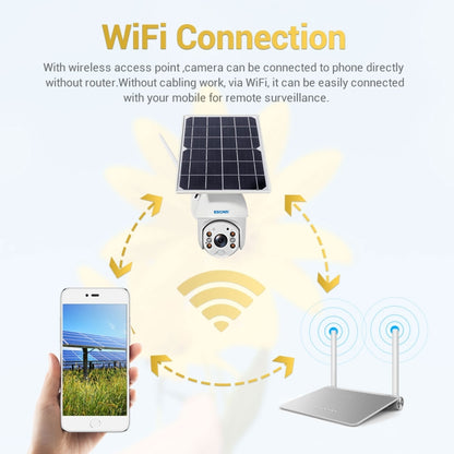 ESCAM QF280 HD 1080P IP66 Waterproof WiFi Solar Panel PT IP Camera without Battery, Support Night Vision / Motion Detection / TF Card / Two Way Audio (White) - free shipping - PMC Jewellery - Order now!