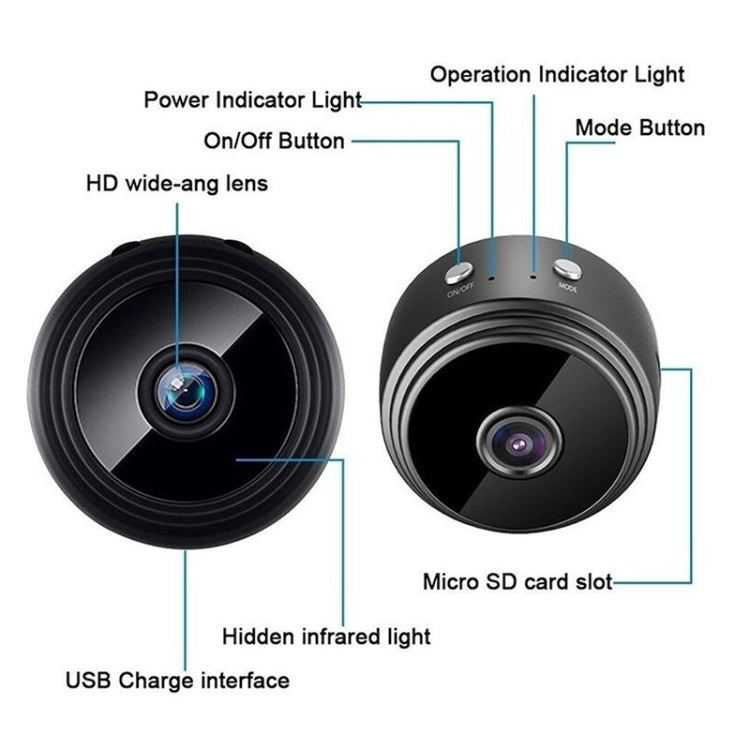 A9+ 1080P WiFi Remote Wireless Camera, Support Night Vision & Motion Detection & TF Card, Broadcom Bluetooth Solution(Black) - Mini Camera by PMC Jewellery | Online Shopping South Africa | PMC Jewellery | Buy Now Pay Later Mobicred