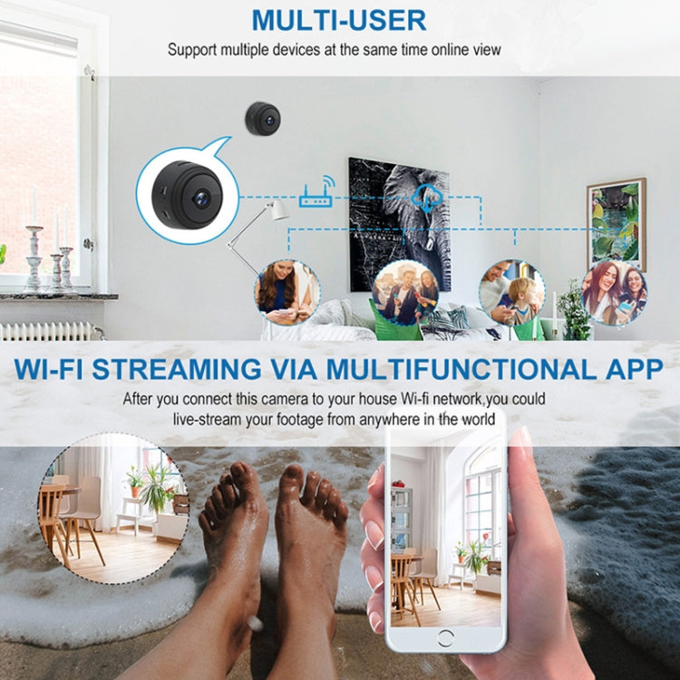 A9+ 1080P WiFi Remote Wireless Camera, Support Night Vision & Motion Detection & TF Card, Broadcom Bluetooth Solution(Black) - Mini Camera by PMC Jewellery | Online Shopping South Africa | PMC Jewellery | Buy Now Pay Later Mobicred