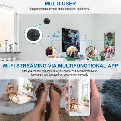 A9+ 1080P WiFi Remote Wireless Camera, Support Night Vision & Motion Detection & TF Card, Broadcom Bluetooth Solution(Black) - Mini Camera by PMC Jewellery | Online Shopping South Africa | PMC Jewellery | Buy Now Pay Later Mobicred