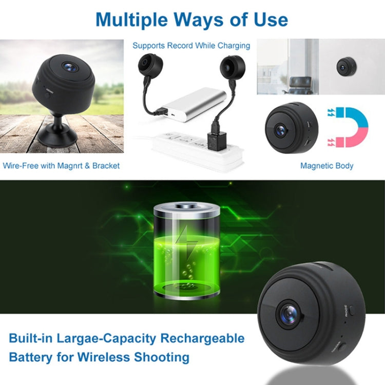 A9+ 1080P WiFi Remote Wireless Camera, Support Night Vision & Motion Detection & TF Card, Broadcom Bluetooth Solution(Black) - Mini Camera by PMC Jewellery | Online Shopping South Africa | PMC Jewellery | Buy Now Pay Later Mobicred