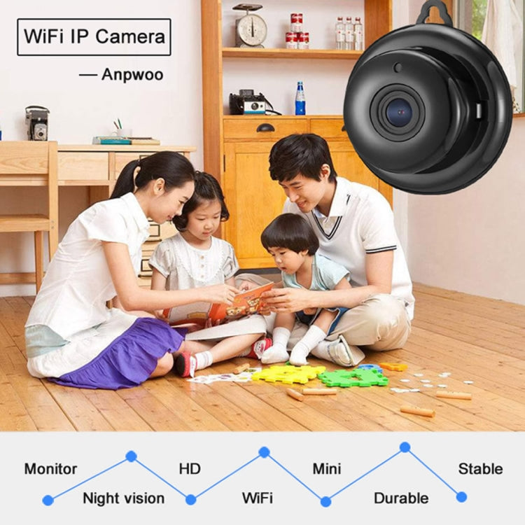 Anpwoo MN001 3518Ev200 1.0 MP Mini HD WiFi IP Camera with 6 PCS Infrared LEDs, Support Motion Detection & Night Vision & TF Card(Max 64GB) - free shipping - PMC TechLife - Order now!