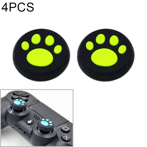 4 PCS Cute Cat Paw Silicone Protective Cover for PS4 / PS3 / PS2 / XBOX360 / XBOXONE / WIIU Gamepad Joystick(Green) - Cases by PMC TechLife | Online Shopping South Africa | PMC TechLife