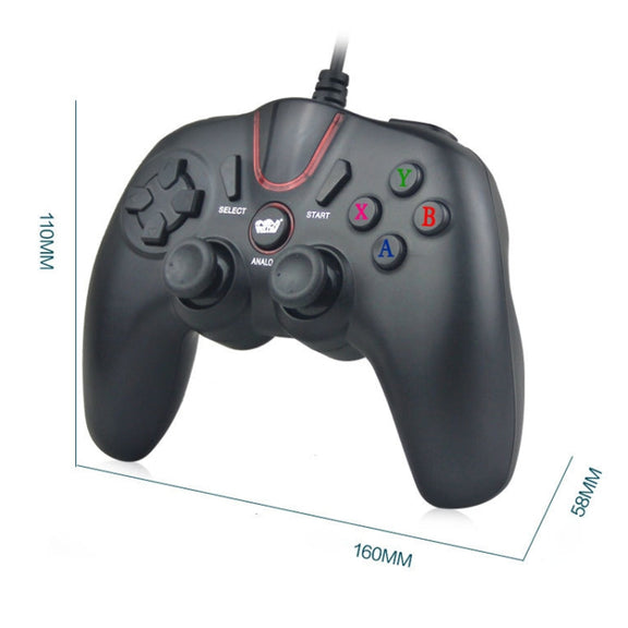 Wired Game Controller Gamepad Handle for PS3 / Compute(Black)