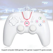 Wired Game Controller Gamepad Handle for PS3 / Compute(Black)
