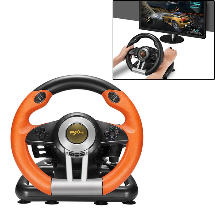 PXN-V3 Racing Game Steering Wheel for PC / PS3 / 4 / xbox one / switch(Orange) - free shipping - PMC TechLife - Order now!