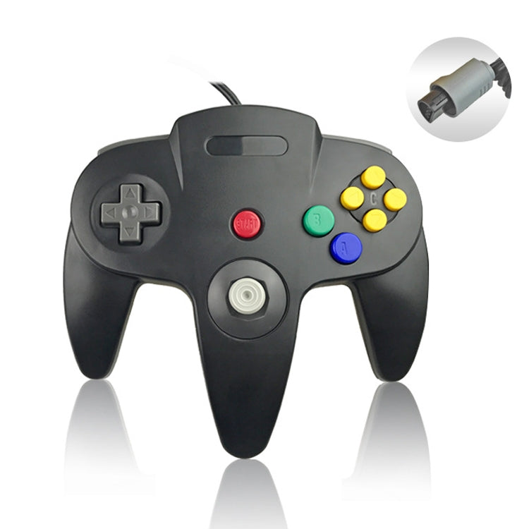 For Nintendo N64 Wired Game Controller Gamepad(Black)