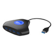 KJH P5-015 4 in 1 Hub Converter USB 3.0 Blue Light Expansion Adapter Splitter Charger Connector Splitter For PS5 / Xbox Series X - Adapter & Cables by PMC TechLife | Online Shopping South Africa | PMC TechLife