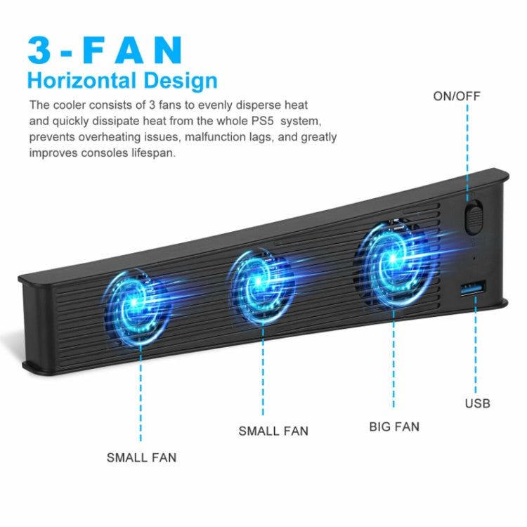 KJH P5-009 Console Cooling Fan For PS5(Black) - Others by PMC TechLife | Online Shopping South Africa | PMC TechLife
