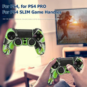 Non-slip Silicone Protective Case for Sony PS4(Black+green)