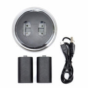 SND-362 Rechargeable Battery x 2 + USB Cable + Charging Dock Station with LED Indicator for X-ONE Wireless Controller