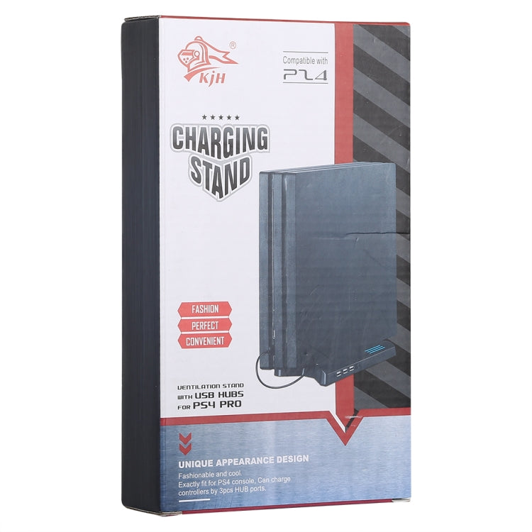 3 in 1 Charger Charging Dock Station Stand + Cooling Fans + 3 USB HUBs for Playstation PS4 Pro - Charger & Power by PMC TechLife | Online Shopping South Africa | PMC TechLife