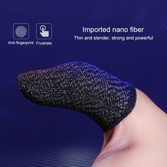 10 PCS Nylon + Conductive Fiber Non-slip Sweat-proof Mobile Phone Game Touch Screen Finger Cover for Thumb / Index Finger(Black)