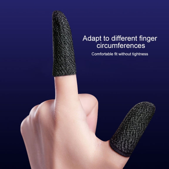 10 PCS Nylon + Conductive Fiber Non-slip Sweat-proof Mobile Phone Game Touch Screen Finger Cover for Thumb / Index Finger(Black)