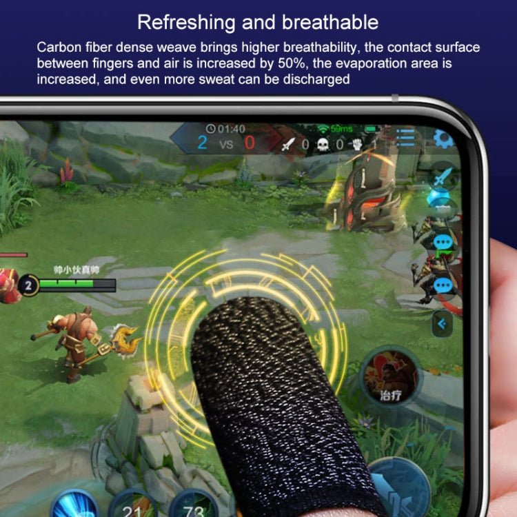 10 PCS Nylon + Conductive Fiber Non-slip Sweat-proof Mobile Phone Game Touch Screen Finger Cover for Thumb / Index Finger(Black) - Gaming Finger Sleeves by PMC TechLife | Online Shopping South Africa | PMC TechLife