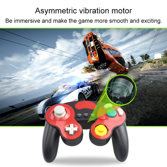 Three-point Decorative Strip Wired Game Handle Controller for Nintendo NGC(Black)