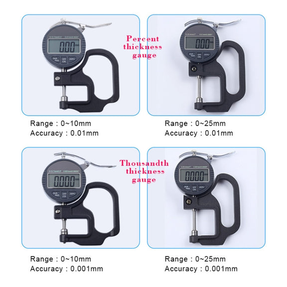 0-25mm Range 30mm Probe Digital Display Percentage Thickness Gauge