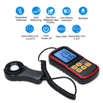 BENETECH GM1030 Portable Split Digital Illuminometer LUX Meter - Light & Sound Meter by BENETECH | Online Shopping South Africa | PMC Jewellery | Buy Now Pay Later Mobicred
