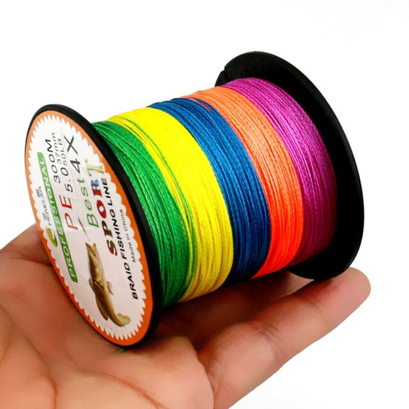 HENGJIA Colorful 2.0# 0.24mm 28LB 11.3kg Tension 300m Extra Strong 4 Shares Braid PE Fishing Line Kite Line