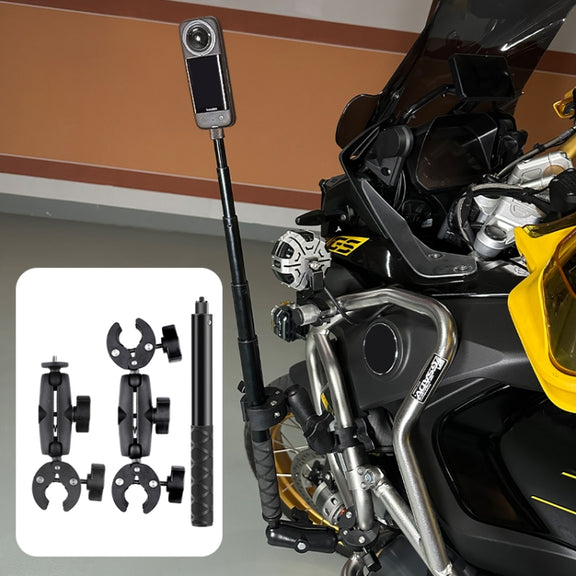 Motorcycle Dualheads Crab Clamp Handlebar Fixed Mount Holder