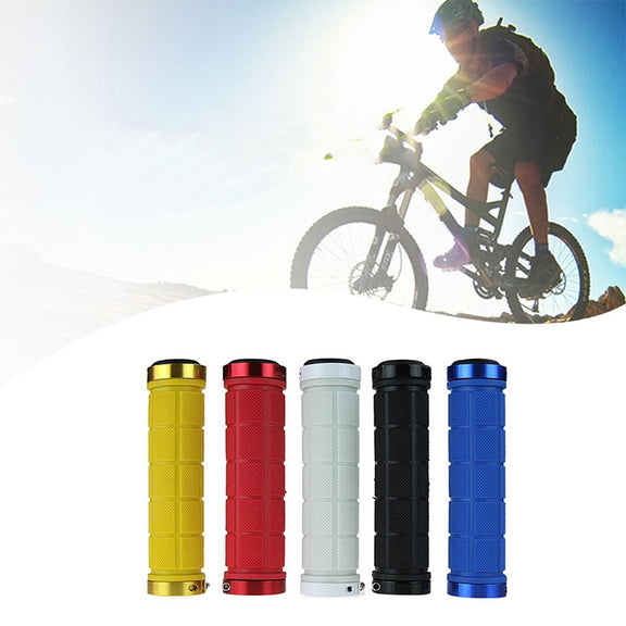 BaseCamp BC-607 1 Pair Bicycle MTB Bike Lock-on Rubber Handlebar Grips (Red)