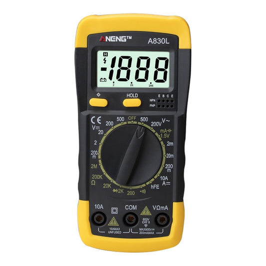 ANENG A830L Handheld Multimeter Household Electrical Instrument (Yellow Grey) - Current & Voltage Tester by ANENG | Online Shopping South Africa | PMC Jewellery | Buy Now Pay Later Mobicred
