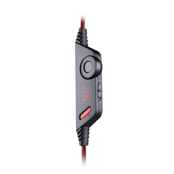 KOTION EACH G9000 3.5mm Game Gaming Headphone Headset Earphone Headband with Microphone LED Light for Laptop / Tablet / Mobile Phones,Cable Length: About 2.2m(Black Red)