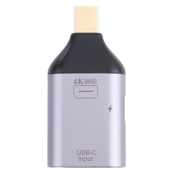 2 in 1 4K 60Hz Mini DP Male to USB-C / Type-C Charging + USB-C / Type-C Female Adapter