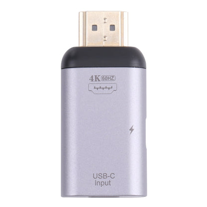 2 in 1 4K 60Hz HDMI Male to USB-C / Type-C Charging + USB-C / Type-C Female Adapter - Adapter by PMC Jewellery | Online Shopping South Africa | PMC Jewellery | Buy Now Pay Later Mobicred