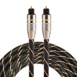 2m OD6.0mm Gold Plated Metal Head Woven Net Line Toslink Male to Male Digital Optical Audio Cable - free shipping - PMC TechLife - Order now!