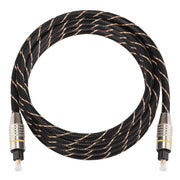 2m OD6.0mm Gold Plated Metal Head Woven Net Line Toslink Male to Male Digital Optical Audio Cable