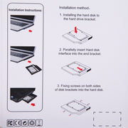 Universal 9 / 9.5mm SATA3 Hard Disk Drive HDD Caddy Adapter Bay Bracket for Notebook(Black)
