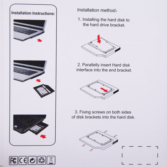 Universal 9 / 9.5mm SATA3 Hard Disk Drive HDD Caddy Adapter Bay Bracket for Notebook(Black)