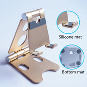 ROOSTAND R2 Aluminum Alloy Mobile Desktop Tablet Bracket Double Folding Lazy Artifact, Size: 6.4x7x9cm(Black)