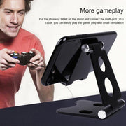 ROOSTAND R2 Aluminum Alloy Mobile Desktop Tablet Bracket Double Folding Lazy Artifact, Size: 6.4x7x9cm(Black)