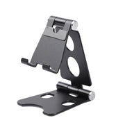 ROOSTAND R2 Aluminum Alloy Mobile Desktop Tablet Bracket Double Folding Lazy Artifact, Size: 6.4x7x9cm(Black)
