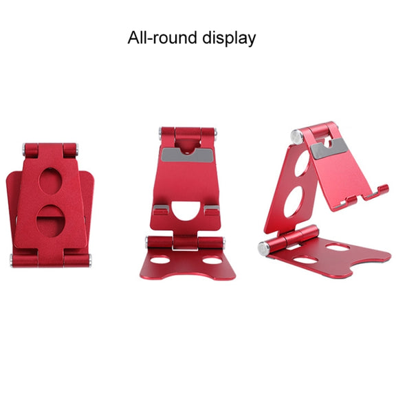 ROOSTAND R2 Aluminum Alloy Mobile Desktop Tablet Bracket Double Folding Lazy Artifact, Size: 6.4x7x9cm(Black)