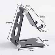 ROOSTAND R2 Aluminum Alloy Mobile Desktop Tablet Bracket Double Folding Lazy Artifact, Size: 6.4x7x9cm(Black)
