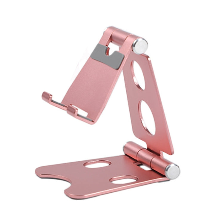 ROOSTAND R2 Aluminum Alloy Mobile Desktop Tablet Bracket Double Folding Lazy Artifact, Size: 6.4x7x9cm(Rose Gold) - Desktop Holder by PMC TechLife | Online Shopping South Africa | PMC TechLife