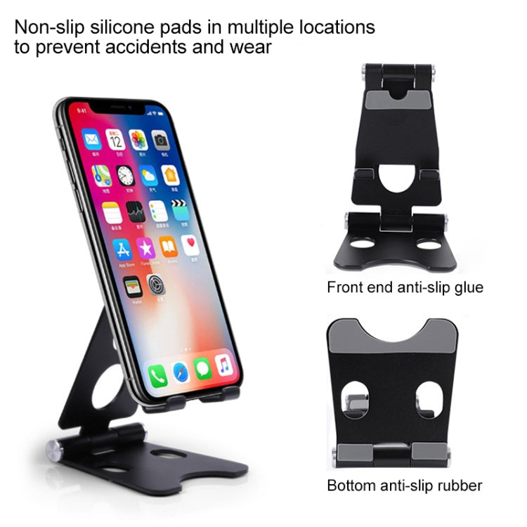 ROOSTAND R2 Aluminum Alloy Mobile Desktop Tablet Bracket Double Folding Lazy Artifact, Size: 6.4x7x9cm(Rose Red)