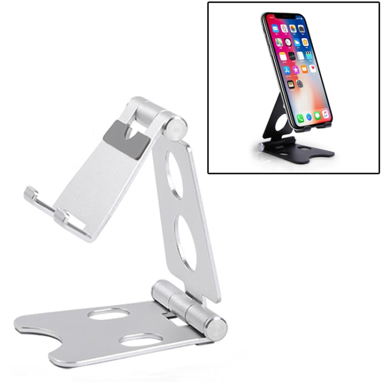 ROOSTAND R2 Aluminum Alloy Mobile Desktop Tablet Bracket Double Folding Lazy Artifact, Size: 6.4x7x9cm(Silver) - Desktop Holder by PMC TechLife | Online Shopping South Africa | PMC TechLife