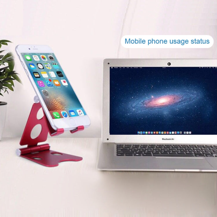 ROOSTAND R2 Aluminum Alloy Mobile Desktop Tablet Bracket Double Folding Lazy Artifact, Size: 6.4x7x9cm(Silver) - Desktop Holder by PMC TechLife | Online Shopping South Africa | PMC TechLife