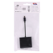 USB-C / Type-C 3.1 Male to USB-C / Type-C 3.1 Female & HDMI Female & USB 3.0 Female Adapter(Black)