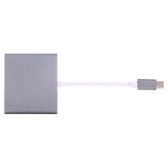 USB-C / Type-C 3.1 Male to USB-C / Type-C 3.1 Female & HDMI Female & USB 3.0 Female Adapter(Grey)
