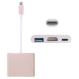 USB-C / Type-C 3.1 Male to USB-C / Type-C 3.1 Female & HDMI Female & USB 3.0 Female Adapter(Gold) - Cable & Adapters by PMC TechLife | Online Shopping South Africa | PMC TechLife