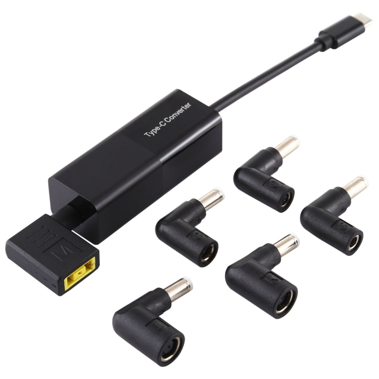 Laptop Power Adapter 65W USB-C / Type-C Converter to 6 in 1 Power Adapter (Black)