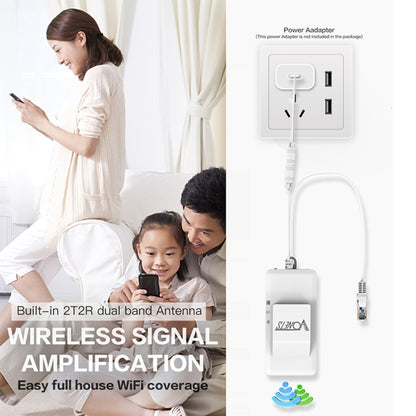 VONETS VAP11AC 5G / 2.4G Mini Wireless Bridge with Fan Version 300Mbps + 900Mbps WiFi Repeater, Support Video Surveillance & Control(White) - free shipping - PMC Jewellery - Order now!