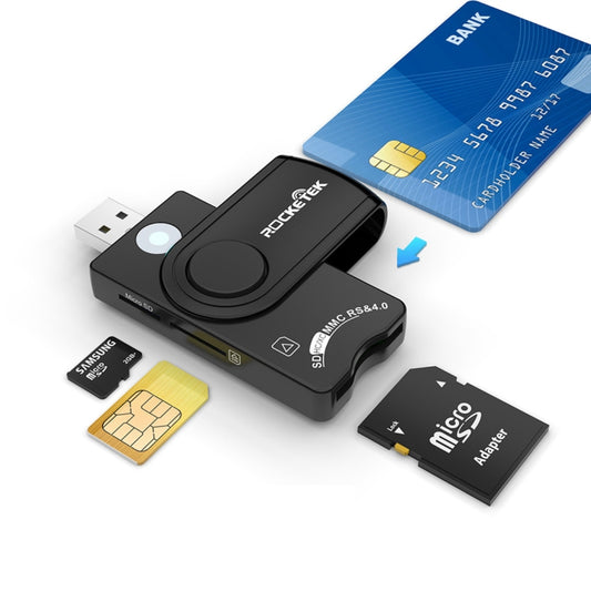 ROCKETEK CR310 USB 3.0 + TF Card + SD Card + SIM Card + Smart Card Multi-function Card Reader - free shipping - PMC Jewellery - Order now!