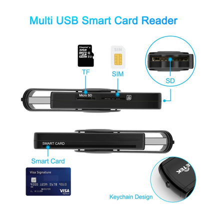 ROCKETEK CR310 USB 3.0 + TF Card + SD Card + SIM Card + Smart Card Multi-function Card Reader - free shipping - PMC Jewellery - Order now!